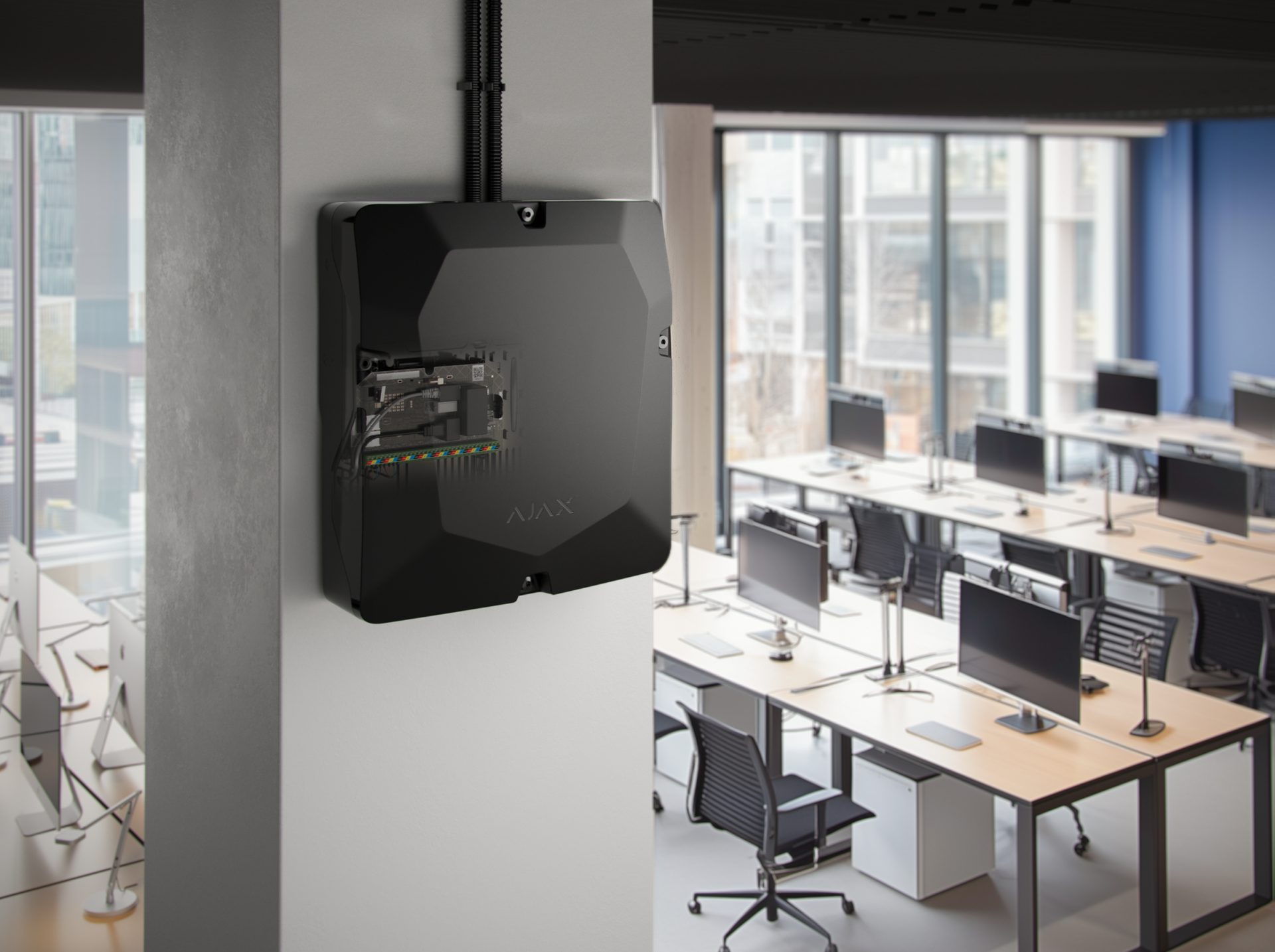 An Ajax hub on an office wall